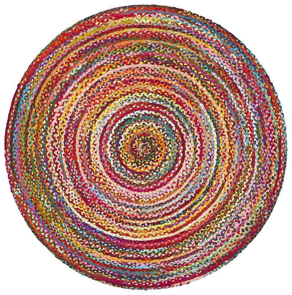 Atrium Chandra Braided Cotton Rug Multi - Cozy Rugs Australia