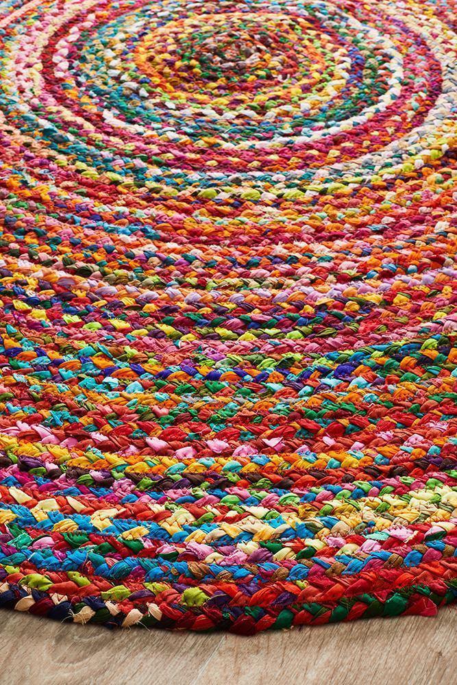 Atrium Chandra Braided Cotton Rug Multi - Cozy Rugs Australia