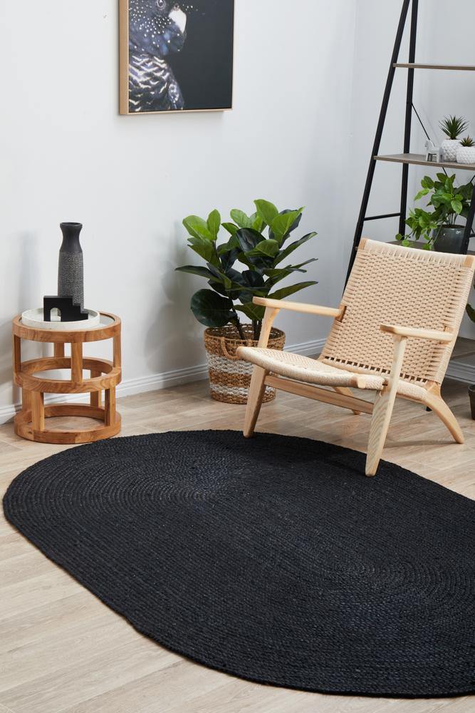Bondi Black Oval Rug - Cozy Rugs Australia
