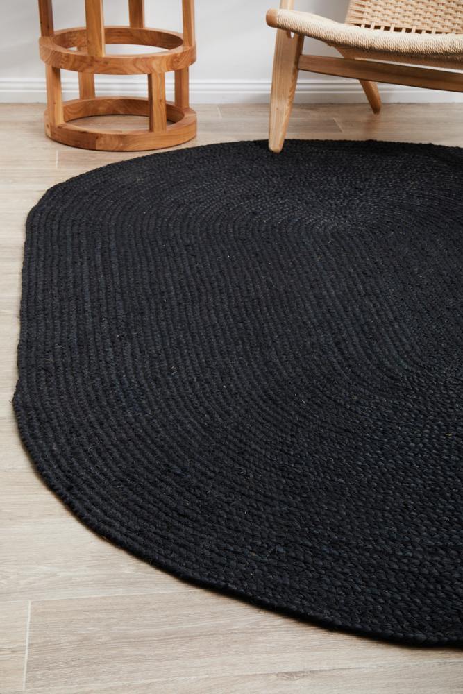 Bondi Black Oval Rug - Cozy Rugs Australia