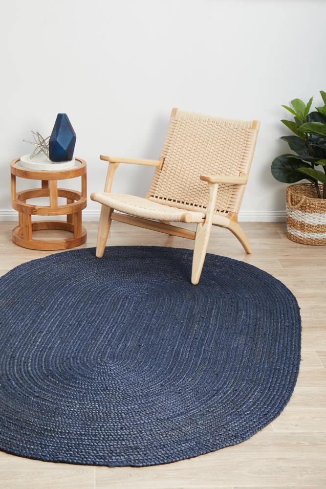 Bondi Navy Oval Rug - Cozy Rugs Australia