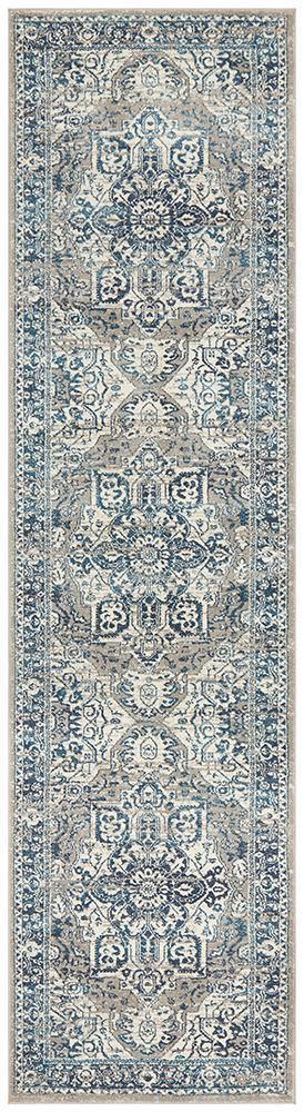 Babylon 207 Blue Runner Rug - Cozy Rugs Australia