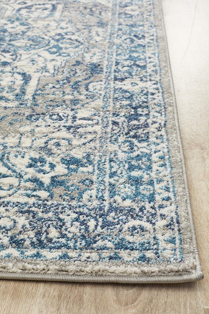 Babylon 207 Blue Runner Rug - Cozy Rugs Australia