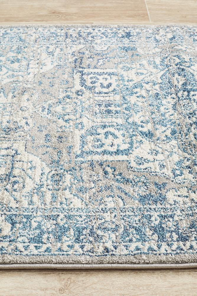 Babylon 207 Blue Runner Rug - Cozy Rugs Australia