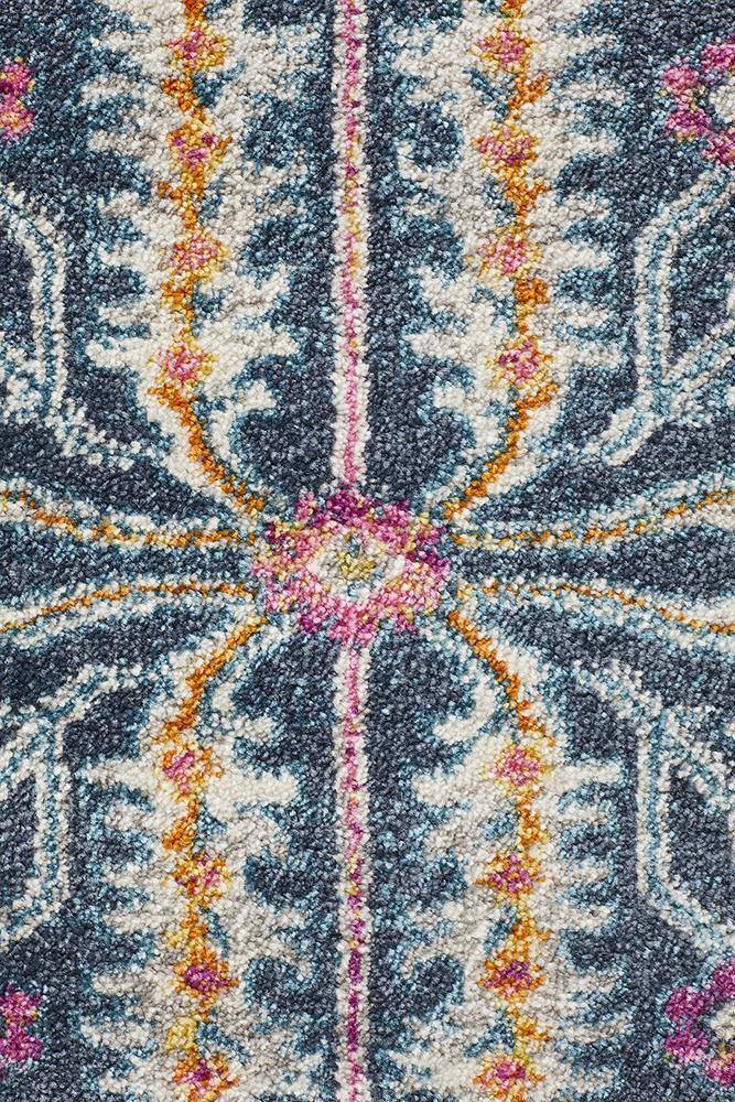 Babylon 209 Navy Round Rug - Cozy Rugs Australia