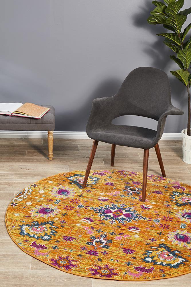 Babylon 210 Rust Round Rug - Cozy Rugs Australia