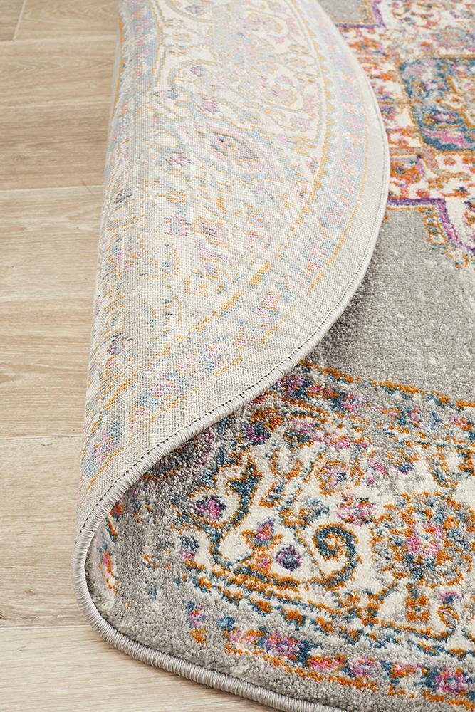 Babylon 211 Grey Round Rug - Cozy Rugs Australia