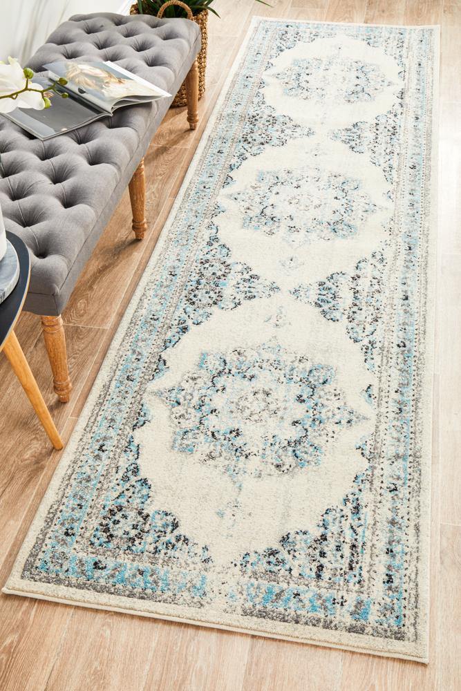 Century 922 White Runner Rug - Cozy Rugs Australia