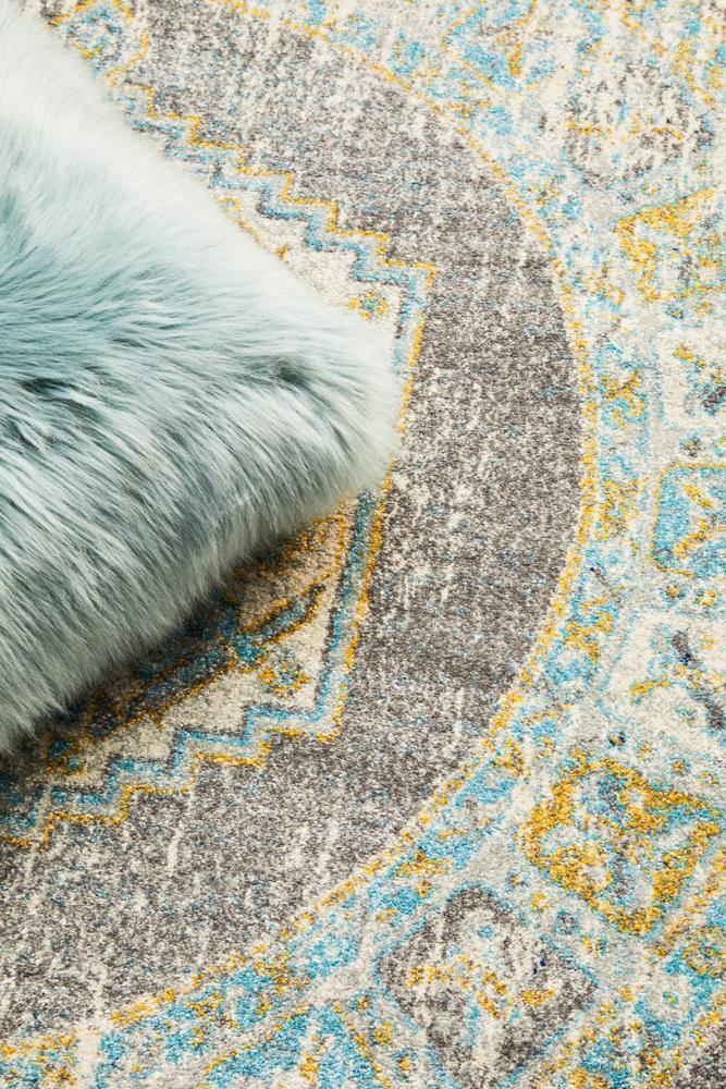Century 944 Grey Round Rug - Cozy Rugs Australia