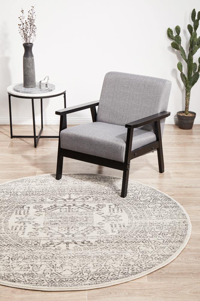 Chrome Addison Silver Round Rug - Cozy Rugs Australia