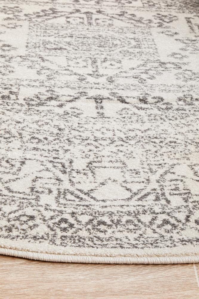 Chrome Addison Silver Round Rug - Cozy Rugs Australia