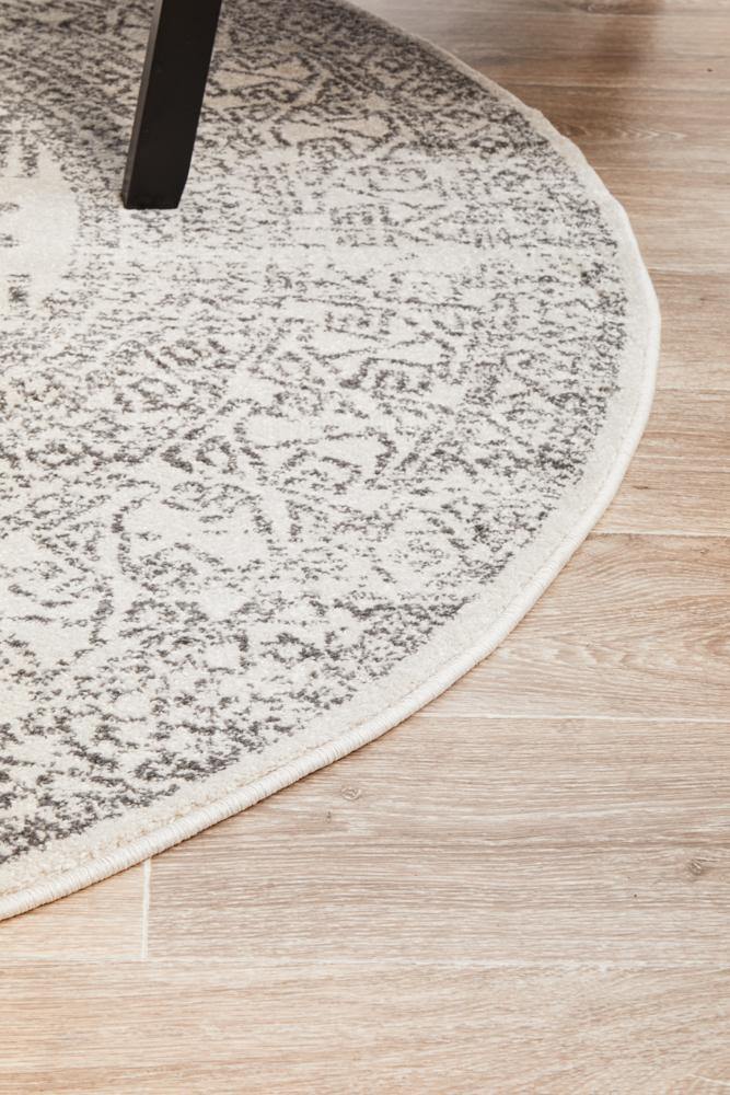 Chrome Addison Silver Round Rug - Cozy Rugs Australia
