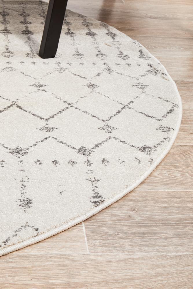 Chrome Elsa Silver Round Rug - Cozy Rugs Australia