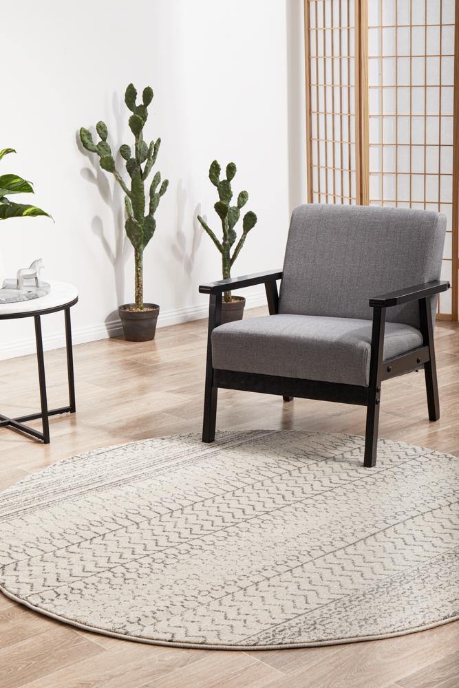 Chrome Harper Silver Round Rug - Cozy Rugs Australia