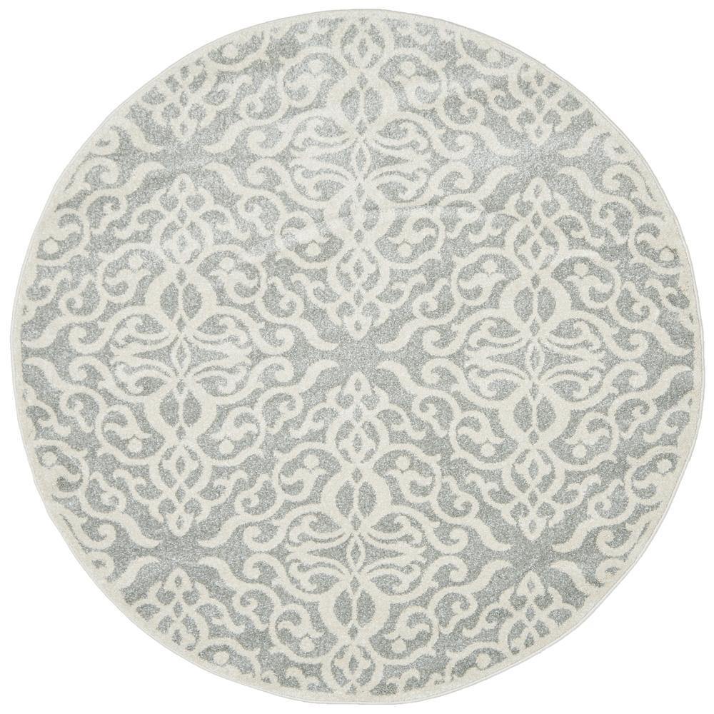 Chrome Lydia Silver Round Rug - Cozy Rugs Australia
