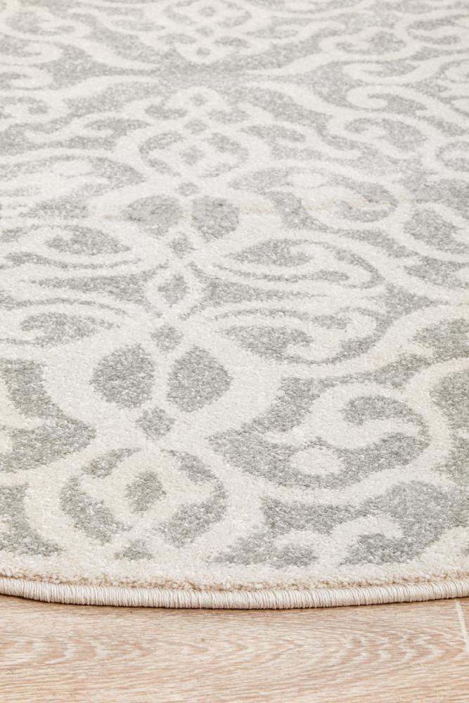 Chrome Lydia Silver Round Rug - Cozy Rugs Australia