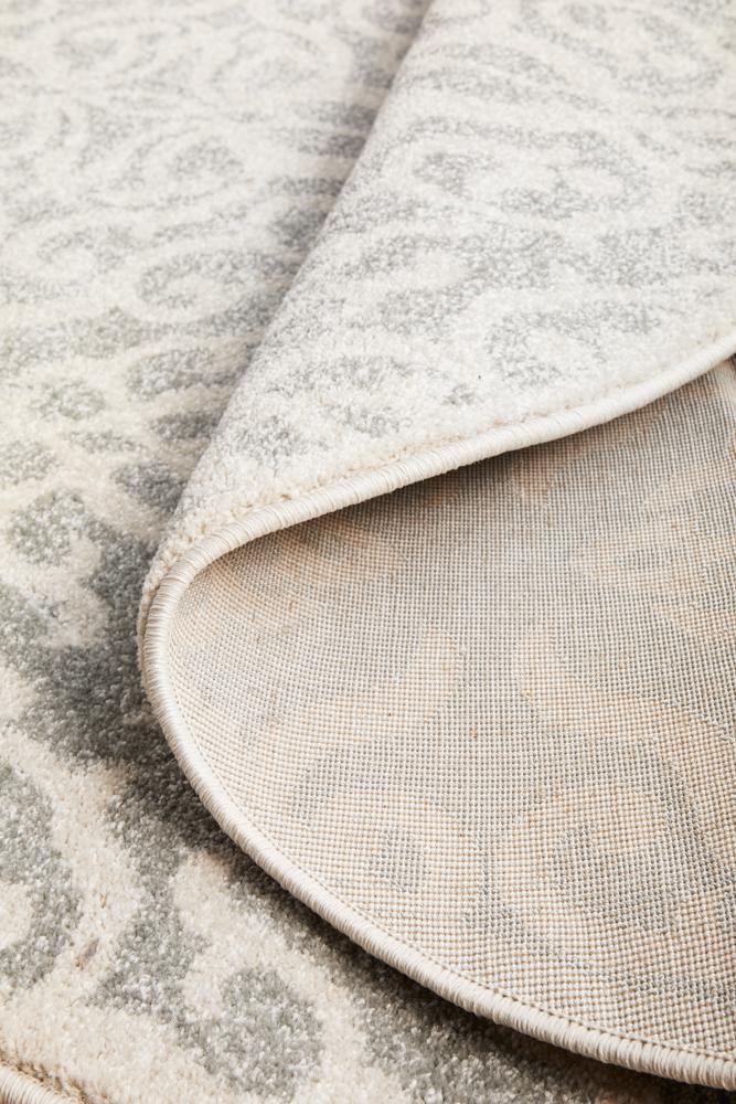 Chrome Lydia Silver Round Rug - Cozy Rugs Australia