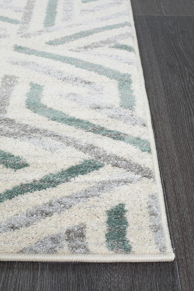 Dimensions Divinity Link Teal Modern Runner Rug - Cozy Rugs Australia