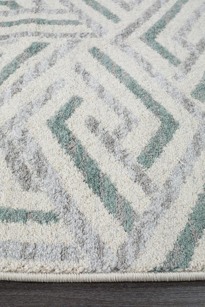 Dimensions Divinity Link Teal Modern Runner Rug - Cozy Rugs Australia