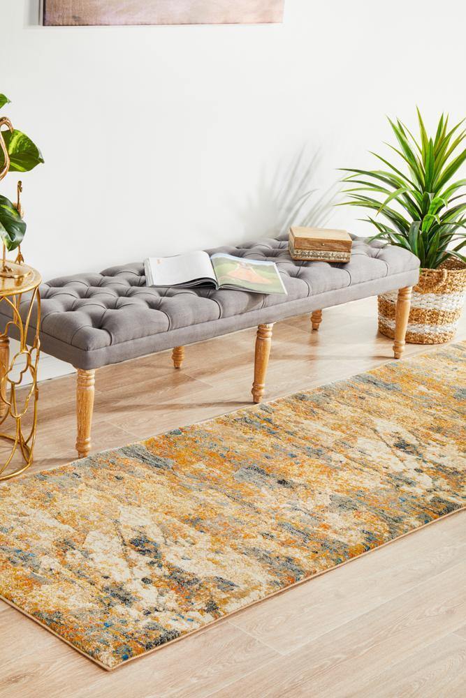 Dreamscape Tribute Modern Rust Runner Rug - Cozy Rugs Australia