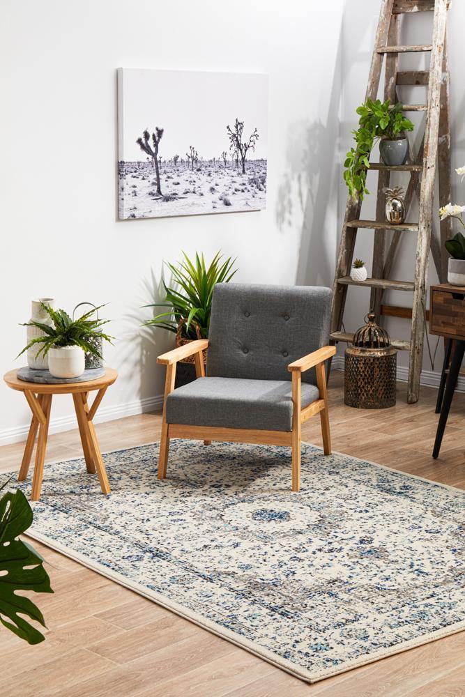 Evoke Mist White Transitional Rug - Cozy Rugs Australia