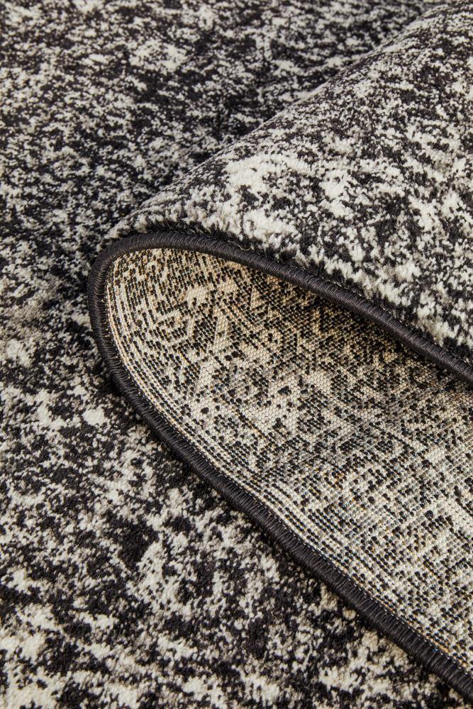 Evoke Estella Charcoal Transitional Runner Rug - Cozy Rugs Australia