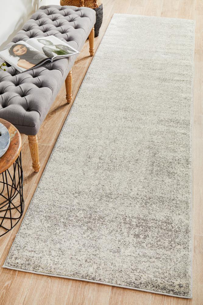 Evoke Shine Silver Transitional Runner Rug - Cozy Rugs Australia