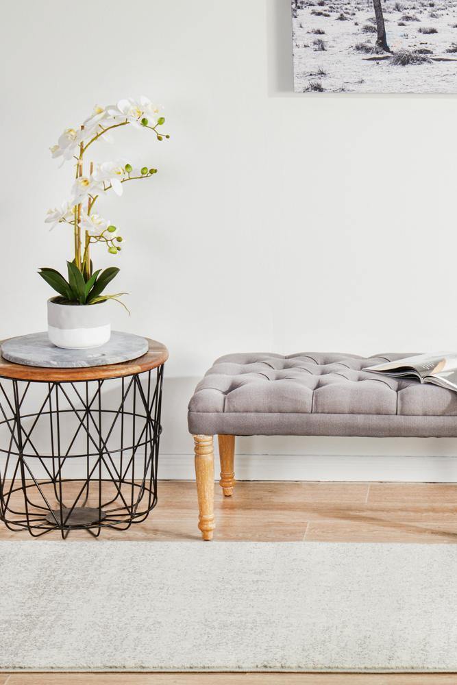 Evoke Shine Silver Transitional Runner Rug - Cozy Rugs Australia