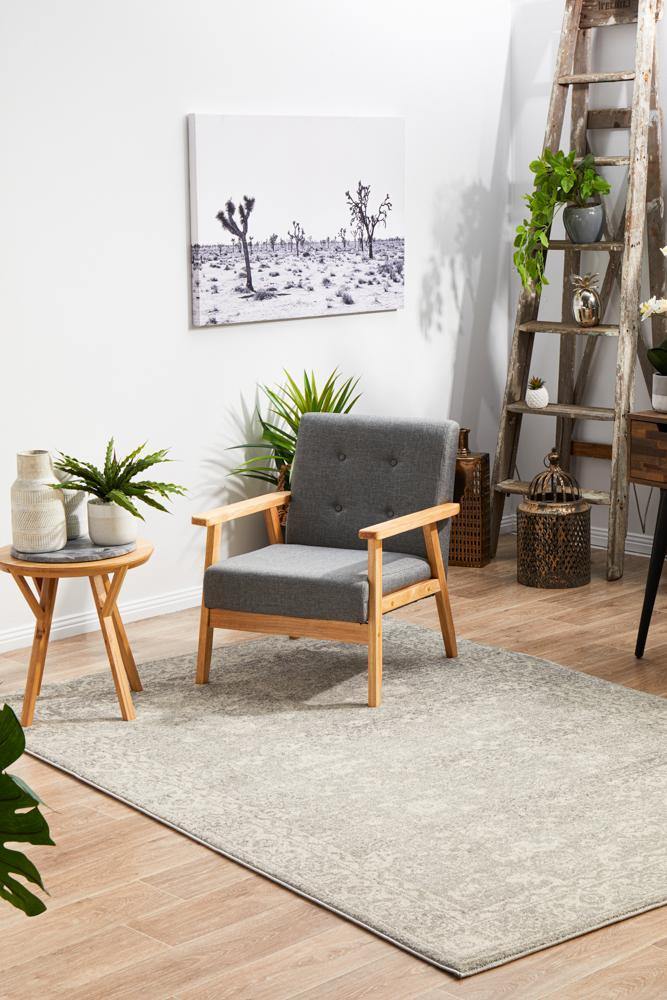 Evoke Shine Silver Transitional Rug - Cozy Rugs Australia