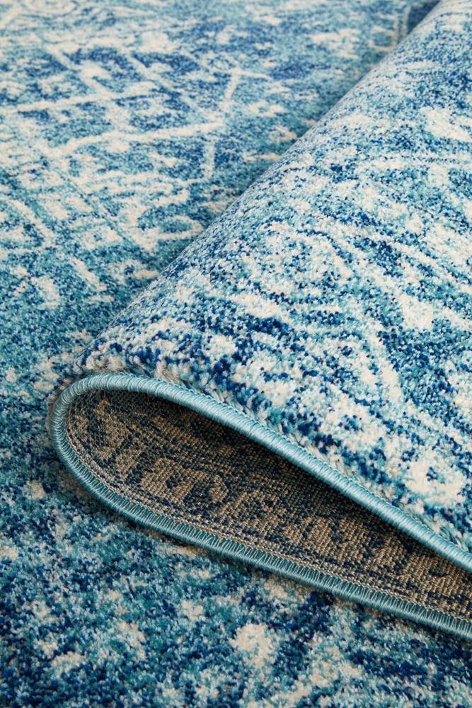 Evoke Muse Blue Transitional Rug - Cozy Rugs Australia