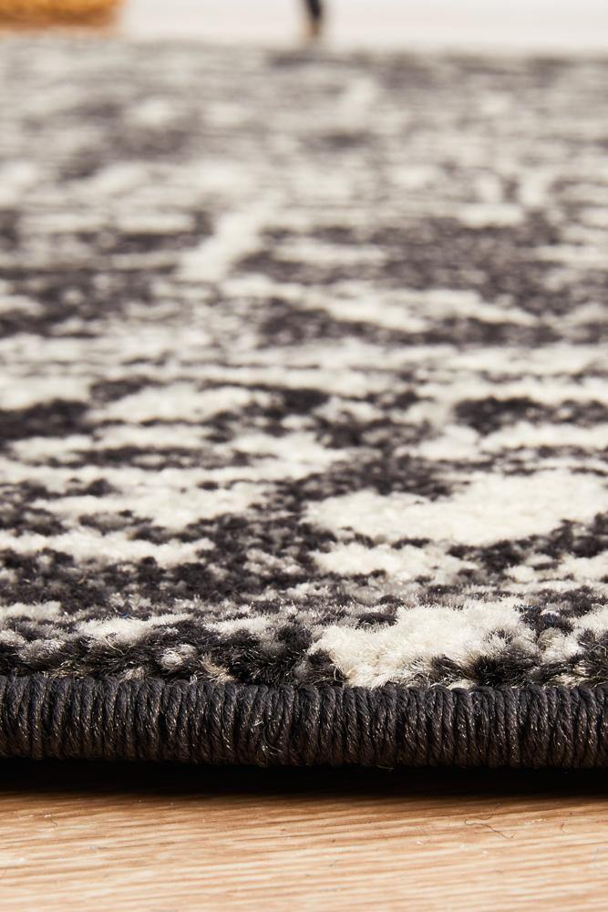 Evoke Scape Charcoal Transitional Round Rug - Cozy Rugs Australia
