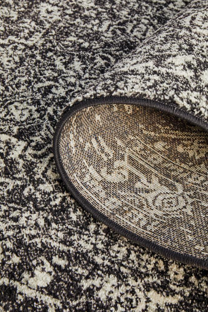 Evoke Scape Charcoal Transitional Runner Rug - Cozy Rugs Australia