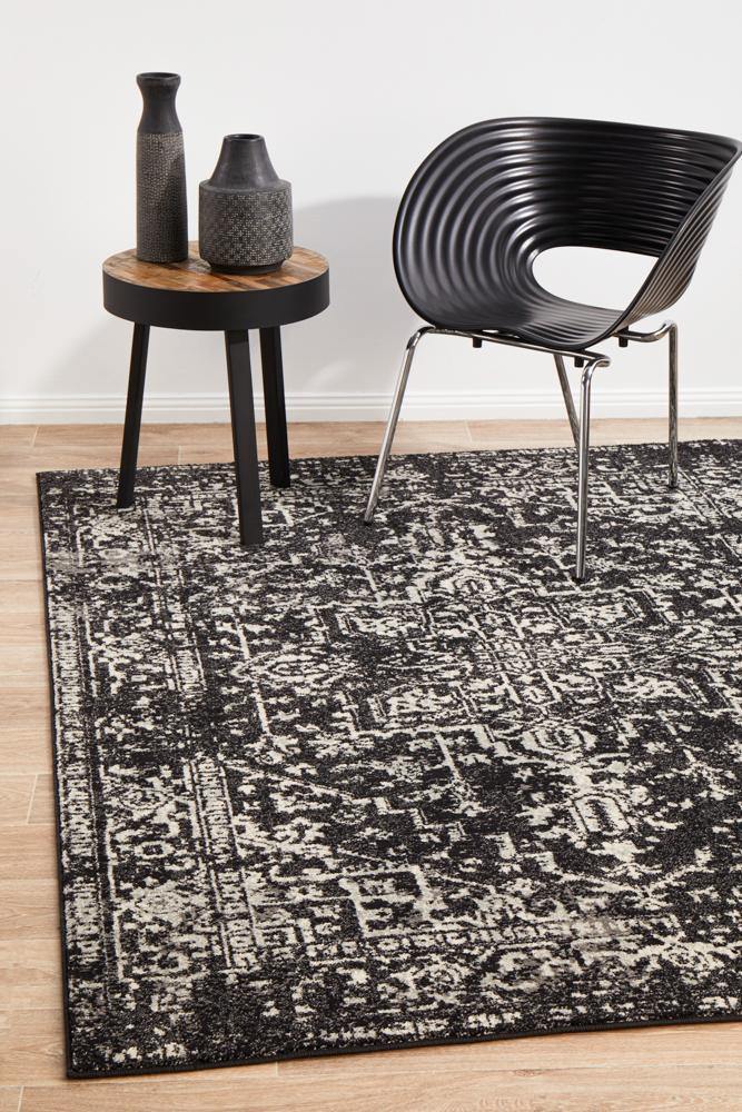 Evoke Scape Charcoal Transitional Rug - Cozy Rugs Australia