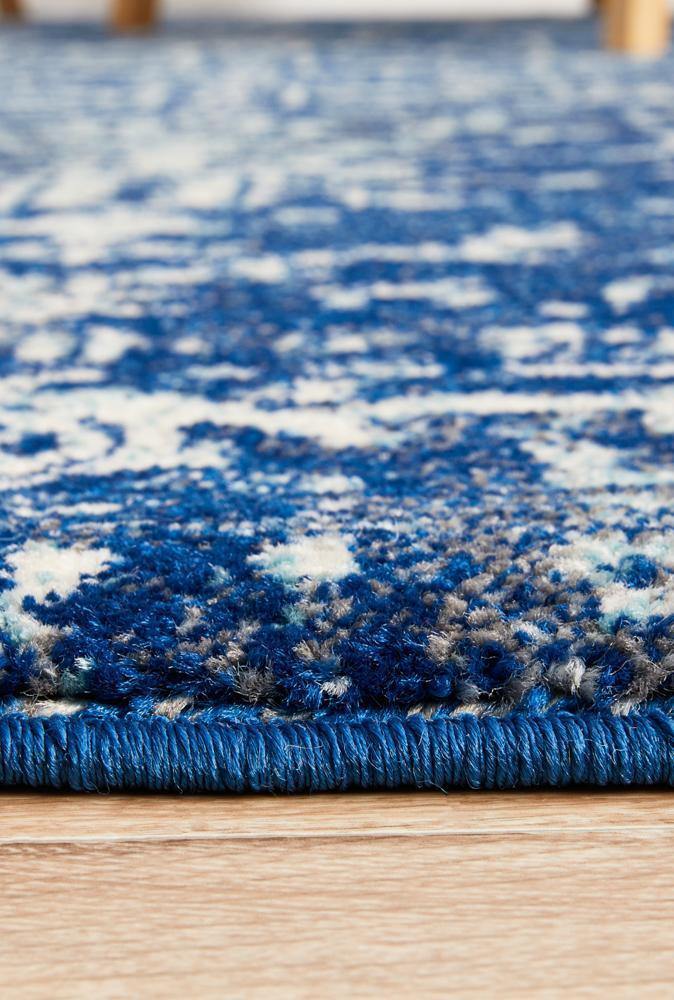 Evoke Contrast Navy Transitional Rug - Cozy Rugs Australia