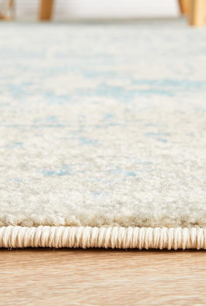 Evoke Glacier White Blue Transitional Rug - Cozy Rugs Australia