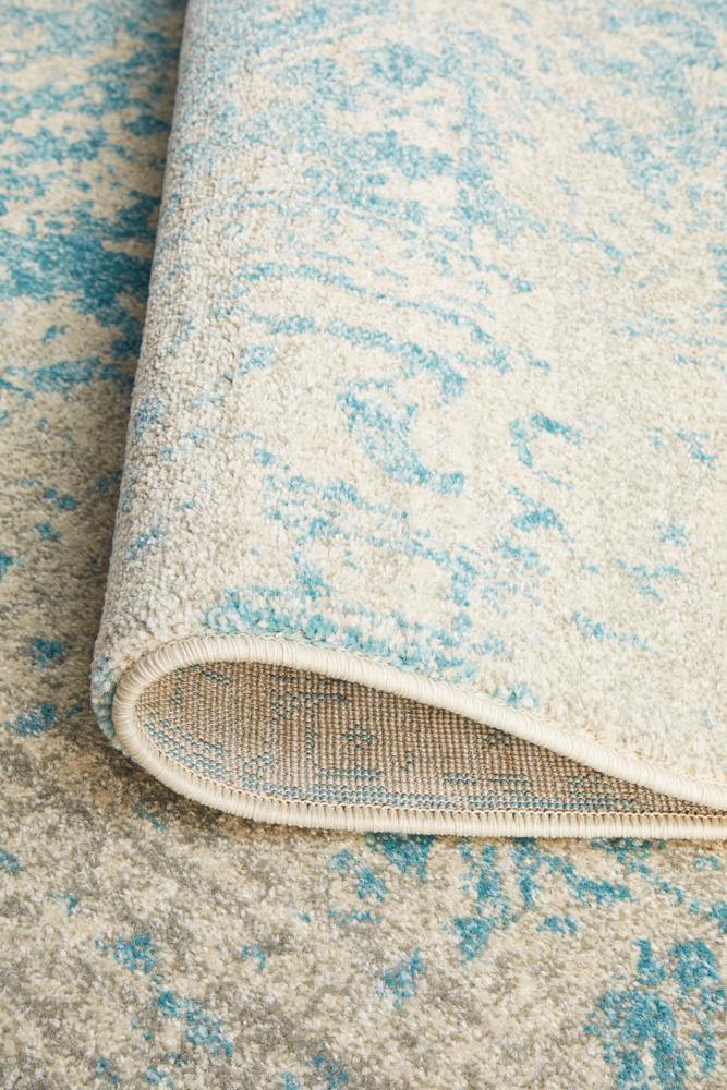 Evoke Glacier White Blue Transitional Rug - Cozy Rugs Australia