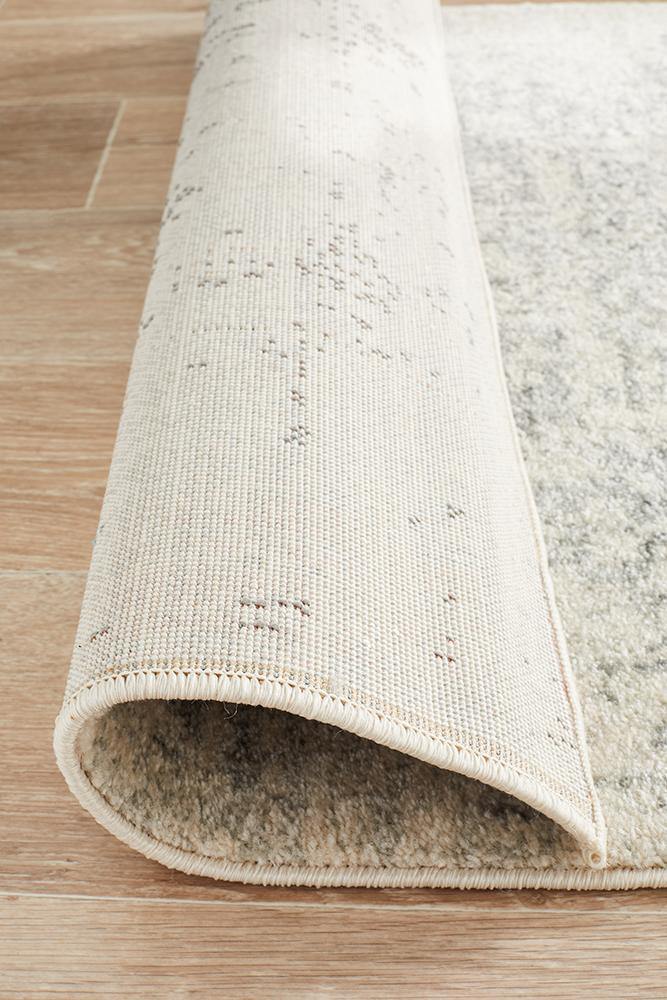 Evoke Dream White Silver Transitional Runner Rug - Cozy Rugs Australia