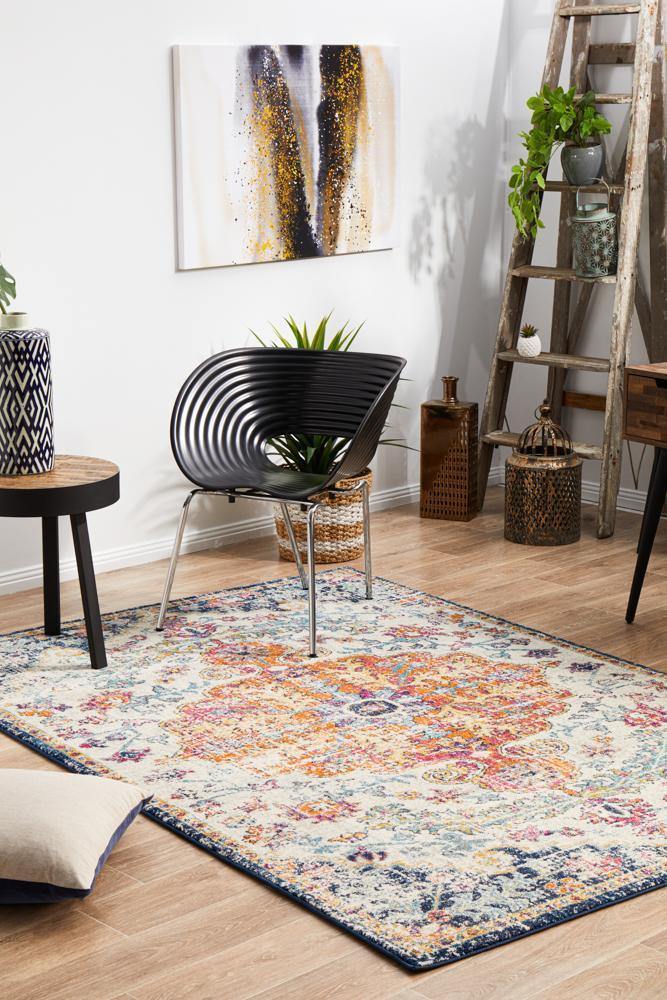 Evoke Carnival White Transitional Rug - Cozy Rugs Australia