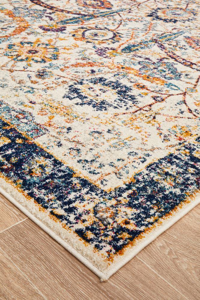 Evoke Peacock Ivory Transitional Rug - Cozy Rugs Australia