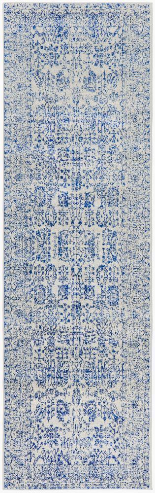 Evoke Frost Blue Transitional Runner Rug - Cozy Rugs Australia