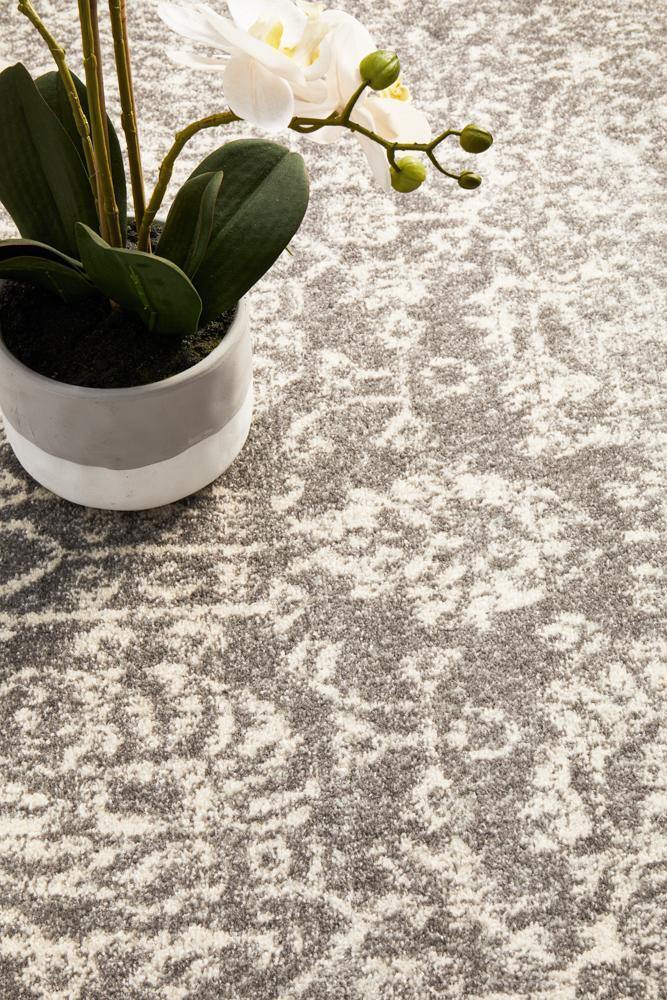 Evoke Homage Grey Transitional Round Rug - Cozy Rugs Australia