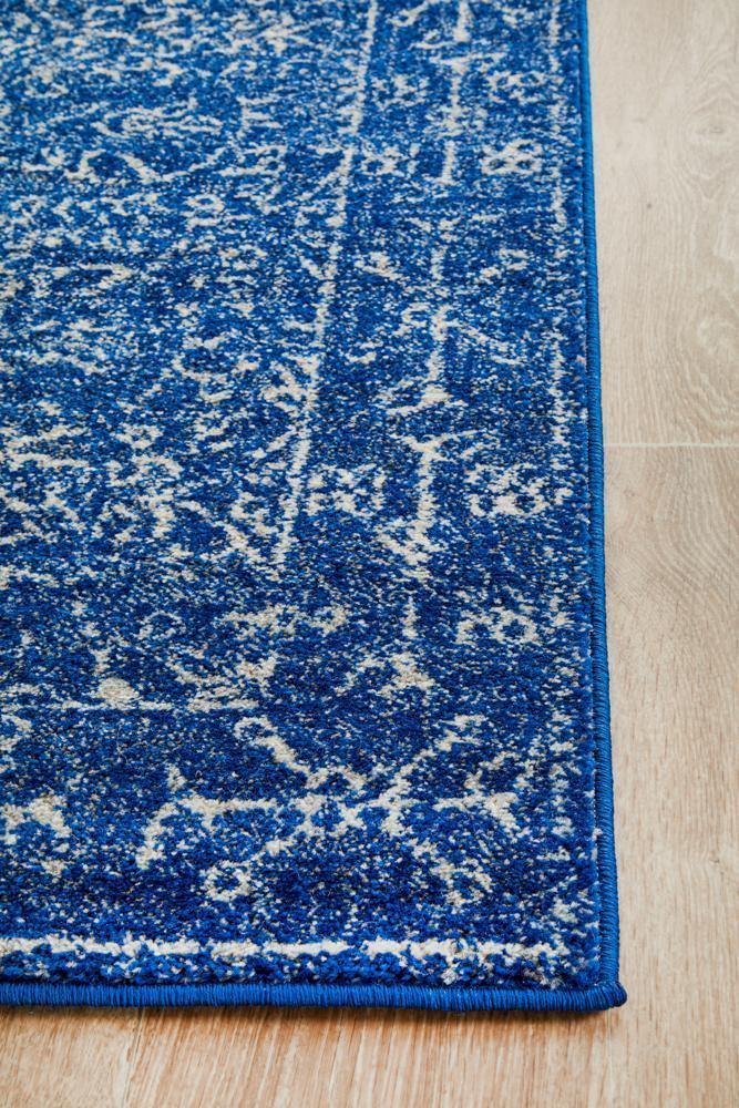 Evoke Artist Navy Transitional Runner Rug - Cozy Rugs Australia