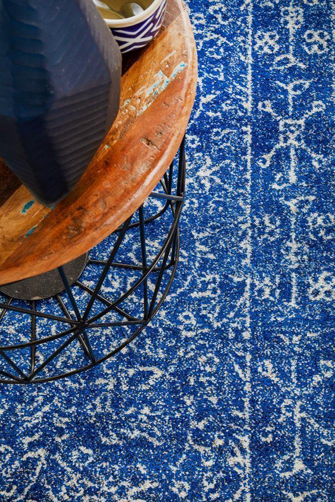 Evoke Artist Navy Transitional Runner Rug - Cozy Rugs Australia