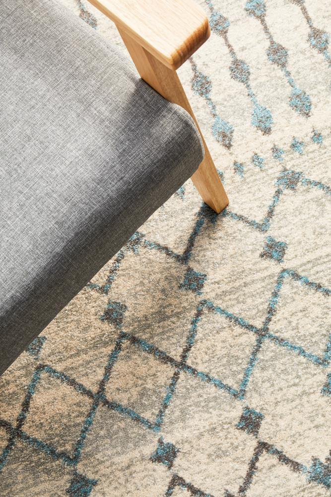 Evoke Slate White Transitional Round Rug - Cozy Rugs Australia