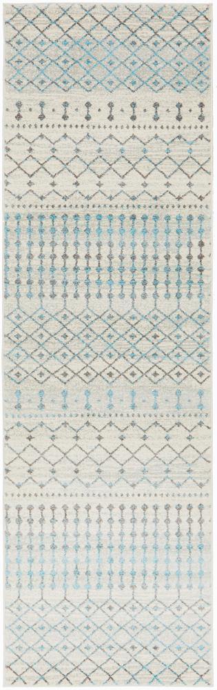 Evoke Slate White Transitional Runner Rug - Cozy Rugs Australia