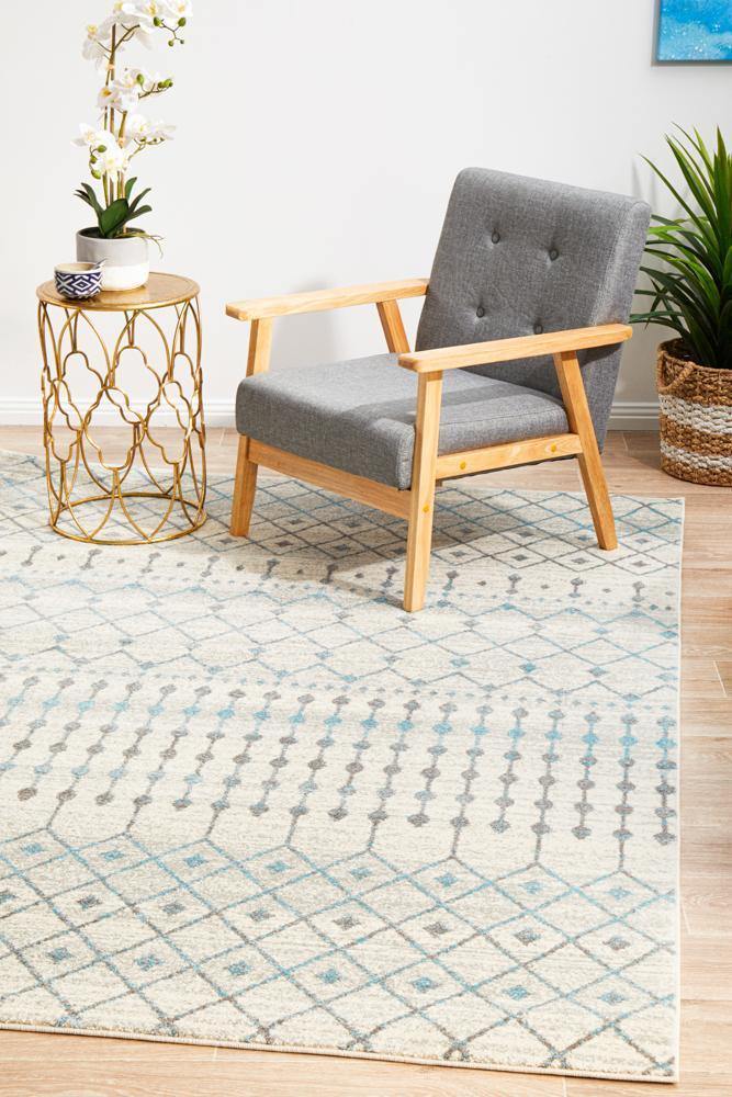 Evoke Slate White Transitional Rug - Cozy Rugs Australia