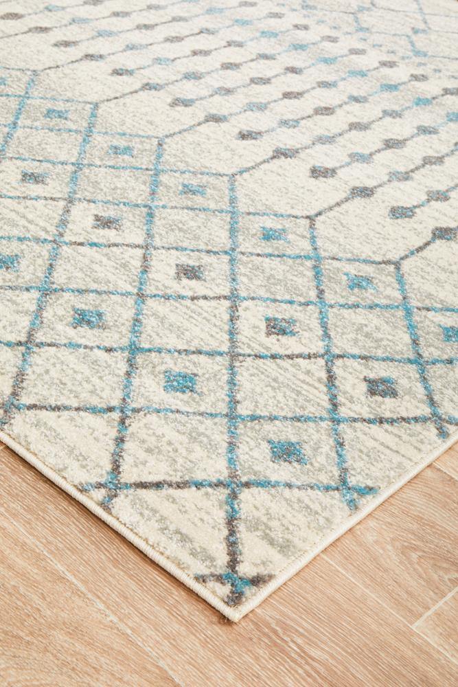 Evoke Slate White Transitional Rug - Cozy Rugs Australia