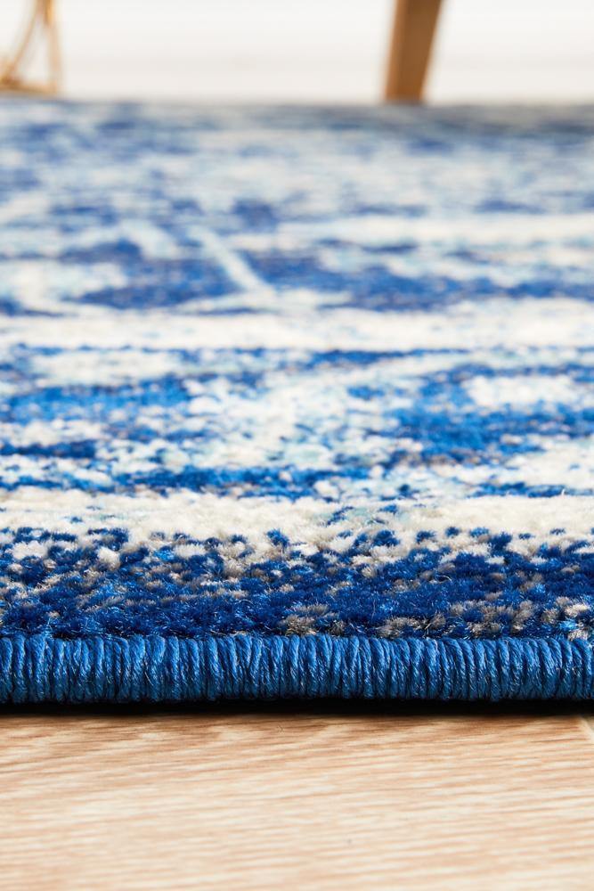 Evoke Release Navy Transitional Round Rug - Cozy Rugs Australia
