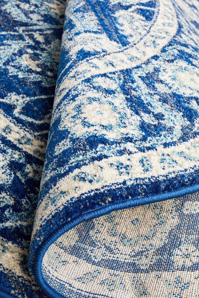 Evoke Release Navy Transitional Round Rug - Cozy Rugs Australia