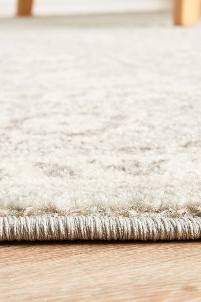 Evoke Silver Flower Transitional Round Rug - Cozy Rugs Australia